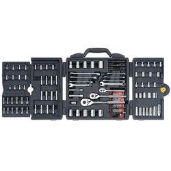 Stanley 1/4 & 3/8 & 1/2 in. drive Metric/SAE Socket and Ratchet Set 170 pc