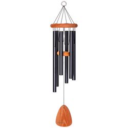 Wind River Festival Black Aluminum/Wood 30 in. Wind Chime