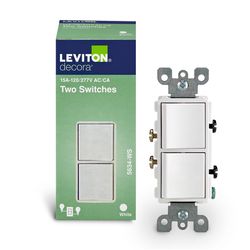 Leviton Decora 15 amps Single Pole Combination AC Quiet Switch White 1 pk