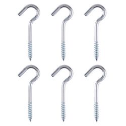 Ace Medium Zinc-Plated Silver Steel 2-1/8 in. L Ceiling Hook 40 lb 6 pk