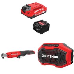CRAFTSMAN V20 3Ah Advanced Battery Starter with 3/8-in Ratchet with Bluetooth Speaker