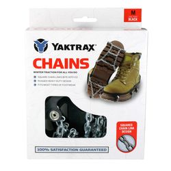 Yaktrax Chains Unisex Rubber/Steel Snow and Ice Traction Black W 7.5-10/M 6.5-9 Waterproof 1 pair N/