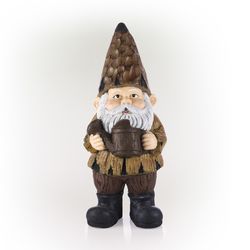 Alpine Polyresin Brown 16 in. Gnome Statue
