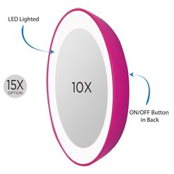Zadro Next Generation 3 in. H X 3 in. W Portable LED Spot Mirror Pink