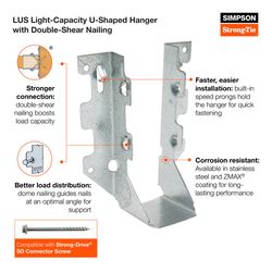Simpson Strong-Tie LUS 9 in. H X 3.13 in. W 18 speed Galvanized Steel Joist Hanger