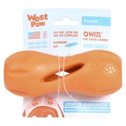 West Paw Zogoflex For Dog Orange Plastic Qwizl Pet Toy Small 1 pk