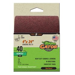 Gator 24 in. L X 4 in. W Aluminum Oxide Sanding Belt 40 Grit Extra Coarse 2 pc