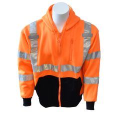 Cordova Cor-Brite XL Long Sleeve Men's Hooded Safety Sweatshirt Orange