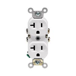 Leviton 20 amps 125 V Duplex White Outlet 5-20R 1 pk