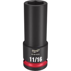 Milwaukee Shockwave 11/16 in. X 1/2 in. drive SAE 6 Point Deep Impact Socket 1 pc