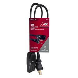 Ace 18/2 HPN 125 V 2 ft. L Appliance Cord