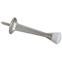National Hardware 3 in. W Zinc Satin Nickel Rigid Door Stop Mounts to door .7 in.