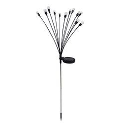 Alpine Black/Silver Metal/Plastic 27 in. H Firefly Solar Garden Stake
