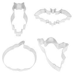 R&M International Corp Halloween Cookie Cutter Set Silver 4 pc