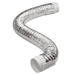 Deflect-O 8 ft. L X 4 in. D Silver/White Aluminum/Plastic Dryer Vent Kit