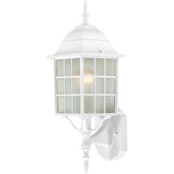 Nuvo Textured White Switch Incandescent Lantern Fixture