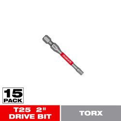 Diablo Torx #25 X 2 in. L Driver Bit Black Oxide 15 pk