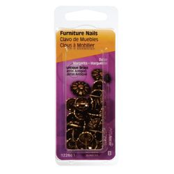 HILLMAN No. 64 Size Antique Brass Brass Furniture Nails 25 pk