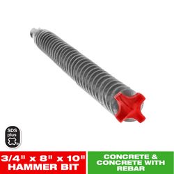 Diablo Rebar Demon 3/4 in. X 10 in. L Carbide Hammer Drill Bit SDS-Plus Shank 1 pk