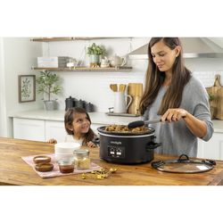 Crock-Pot 6 qt Black Stoneware Programmable Slow Cooker
