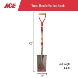 Ace 41.5 in. Steel Garden Spade Wood Handle