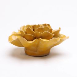 Chive English Garden 1.8 in. H X 3.7 in. L Glazed Yellow Ceramic Rose Wall Flower