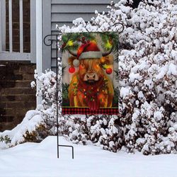 Briarwood Lane Holiday Highland Cow LED Garden Flag
