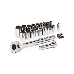 Crescent 3/8 in. drive Metric/SAE 12 Point Mechanic's Tool Set 25 pc