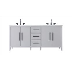 Home Living Double Grey Bathroom Vanity 72 in. W X 21.5 in. D X 35 in. H