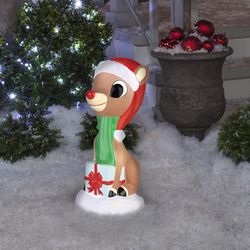 Rudolph LED Multicolored Rudolph Lighted Blow Mold Table Decor 13.19 in.