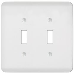Amerelle Capri Paintable Textured White 2 gang Stamped Steel Toggle Wall Plate 1 pk