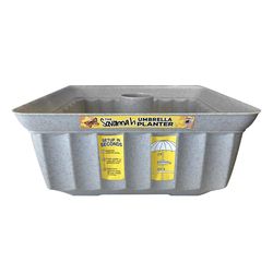 Savannah Planter 5.5 in. H X 12.75 in. W X 12.75 in. D Plastic Umbrella Patio Planter Granite