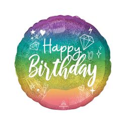 Anagram Balloons Birthday Sparkle Foil Balloon 1 pk