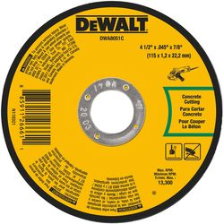 DeWalt 4-1/2 in. D X 7/8 in. X 0.045 in. thick Aluminum Oxide Masonry Cutting Wheel 1 pk
