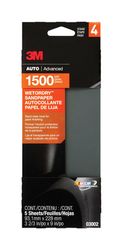 3M 9 in. L X 3-2/3 in. W 1500 Grit Silicon Carbide Sandpaper 5 pk