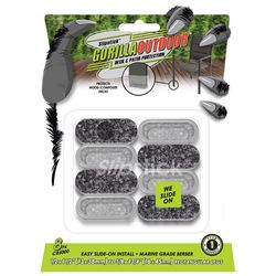 Slipstick Gorilla Outdoor Black/Silver Push-On Marine Grade Berber Chair Glide 8 pk