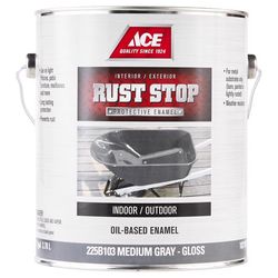 Ace Rust Stop Indoor and Outdoor Gloss Medium Gray Oil-Based Enamel Rust Prevention Paint 1 gal