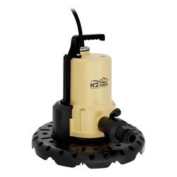 K2 Pumps 1/4 HP 30 gpm Thermoplastic Automatic Bottom AC Pool Cover Pump