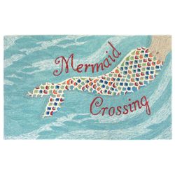 Liora Manne Frontporch 3.5 ft. W X 5.5 ft. L Blue Novelty Polyester Area Rug