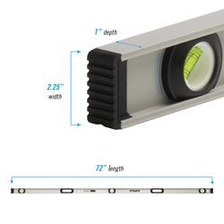 Channellock 72 in. Aluminum I-Beam Level 3 vial