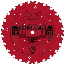 Freud 10 in. D X 5/8 in. Thin Kerf Rip TiCo Hi-Density Carbide Table Saw Blade 24 teeth 1 pk