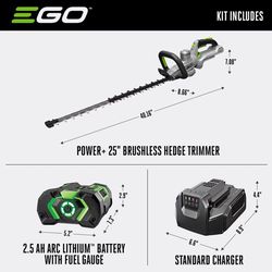EGO Power+ HT2501 25 in. 56 V Battery Hedge Trimmer Kit (Battery & Charger)