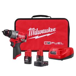 Milwaukee M12 FUEL 1/2 in. Brushless Cordless Hammer Drill/Driver Kit (Battery & Charger)