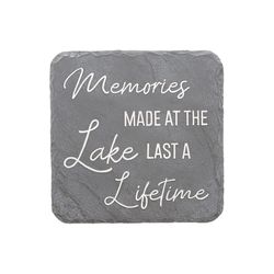 Pavilion Stones with Stories Gray Cement/Stone 7.75 in. H X 7.75 in. L X 0.75 in. W Lake Memories St