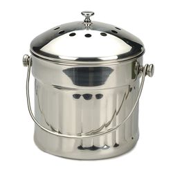 RSVP International Endurance Silver Stainless Steel Compost Pail 192 oz