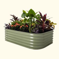 Vego Garden 17 in. H Metal 6 in 1 Raised Garden Bed Olive Green
