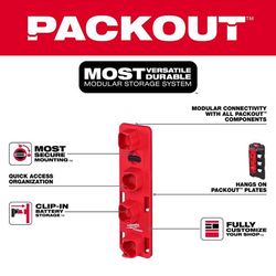Milwaukee Packout Garage Organizer Battery Rack Black/Red