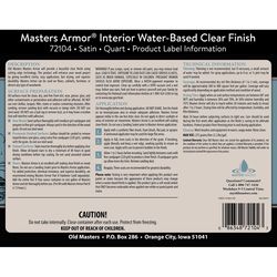 Old Masters Masters Armor Satin Clear Water-Based Floor Finish 1 qt