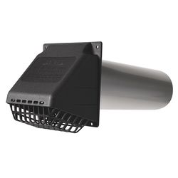 Deflect-O 11 in. L X 4 in. D Black/Silver Aluminum/Plastic Dryer Vent Kit
