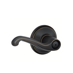 Schlage F Series Flair Aged Bronze Privacy Lever